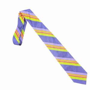 Talbots Mens Necktie 100% Silk‎ Colorful Fun Stripes